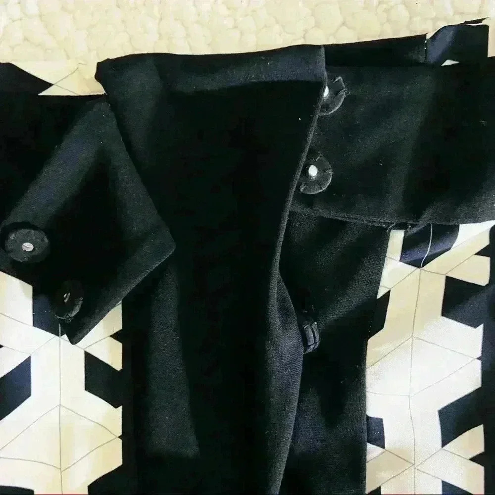 Diane Von Furstenberg Black/White Pleated Geometric Thick‎ Band Lined Mini Skirt - Picture 4 of 16